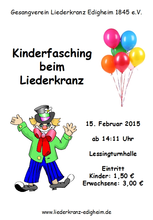 Plakat Kinderfasching 2015